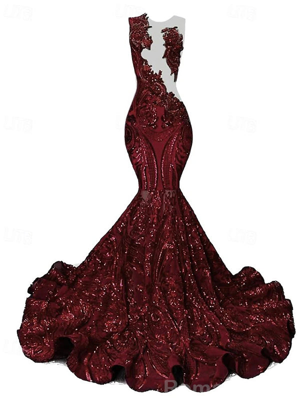 Elegant Sleeveless Mermaid Beading Evening Prom Dress Online, OL079