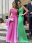 Soft One-shoulder Sleeveless A-line Jersey Evening Prom Dresses Online, OLP1119