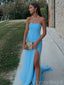 Simple Sweetheart Sleeveless Mermaid Tulle Evening Prom Dresses Online, OLP1141