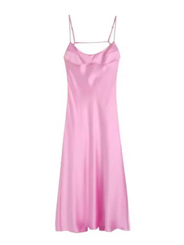 Soft Spaghetti Strap Sleeveless Mermaid Satin Long Prom Dresses Online, OL503