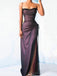 Charming Spaghetti Straps Mermaid Purple Side Slit Long Evening Prom Dress Online, OL053