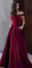 Gorgeous Red Off-Shoulder Sleeveless A-Line Long Prom Dress Ideas, Evening Party Dresses , OLP1201