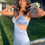 Elegant Blue Spaghetti Strap Mermaid Long Prom Dress Ideas, Evening Party Dresses, OLP1318