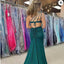 Elegant Green One-Shoulder Mermaid Side Slit Long Prom Dress Ideas, Evening Party Dresses, OLP1383
