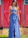 Sexy Blue Halter Strap A-Line Long Prom Dress Ideas, Evening Party Dresses, OLP1256