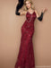 Sexy Red Spaghetti Strap Mermaid Long Prom Dress Ideas, Evening Party Dresses, OLP1283