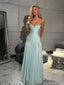 Elegant Green Off-Shoulder A-Line Long Prom Dress Ideas, Evening Party Dresses , OLP1224