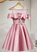 Elegant A-line Off the Shoulder Dusty Pink Short Homecoming Dresses Online, HD0643