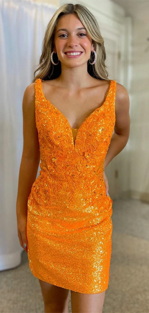 Sexy V-neck Sleeveless Short Mermaid Lace Homecoming Dresses For Party Online, HD0888