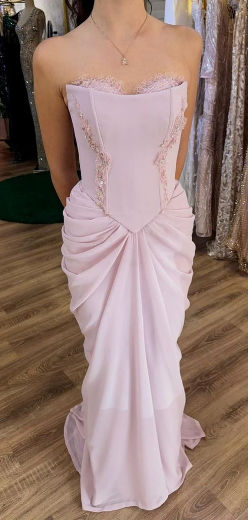 Elegant Sweetheart Sleeveless Mermaid Chiffon Evening Prom Dresses Online, OLP1140