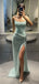 Sexy Sweetheart Sleeveless Mermaid Satin Evening Prom Dresses Online, OLP846