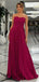 Simple Sweetheart Sleeveless A-line Satin Long Evening Prom Dresses Online, OLP676