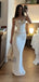 Soft Spaghetti Strap Sleeveless Mermaid Satin Long Prom Dresses Online, OL504