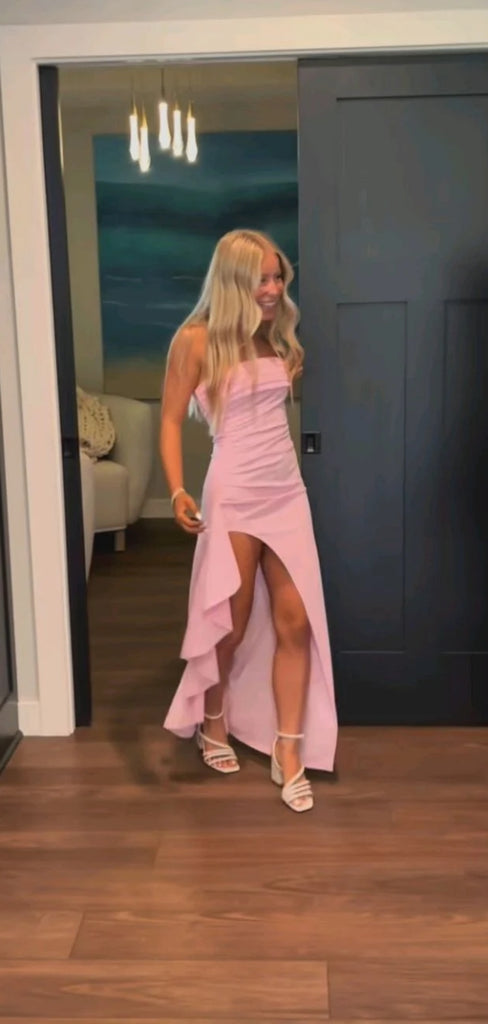 Simple Sweetheart Sleeveless Mermaid Satin Long Prom Dresses For Party Online, OL416