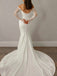 Elegant White Long Sleeve Lace Mermaid Long Wedding Dresses With Sweep Trailing,WD0560