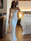 Soft Spaghetti Strap Sleeveless Mermaid Satin Long Prom Dresses Online, OL504