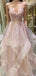 Gorgeous Pink Spaghetti Strap Sleeveless A-Line Long Prom Dress Ideas, Evening Party Dresses ,OLP1183