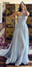 Elegant Blue One-Shoulder A-Line Long Prom Dress Ideas, Evening Party Dresses, OLP1292
