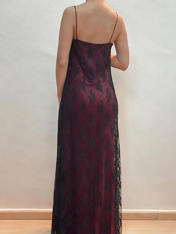 Elegant Red Spaghetti Strap Mermaid Long Prom Dress Ideas, Evening Party Dresses, OLP1306