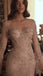 Shiny Gold Long Sleeve Mermaid Lace Applique Long Prom Dress Ideas, Evening Party Dresses, OLP1328