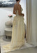 Elegant Yellow Floral Sweetheart A-Line Long Prom Dress Ideas, Evening Party Dresses , OLP1244