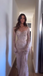 Shiny Gold Long Sleeve Mermaid Lace Applique Long Prom Dress Ideas, Evening Party Dresses, OLP1328