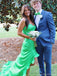 Elegant Green Sweetheart High Low Mermaid Long Prom Dress Ideas, Evening Party Dresses, OLP1319