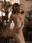 Shiny Gold Long Sleeve Mermaid Lace Applique Long Prom Dress Ideas, Evening Party Dresses, OLP1328