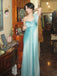 Soft One-shoulder Sleeveless Mermaid Satin Evening Prom Dresses Online, OLP1129