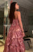 Shiny Sweetheart Sleeveless A-line Sequin Evening Prom Dresses Online, OLP1125