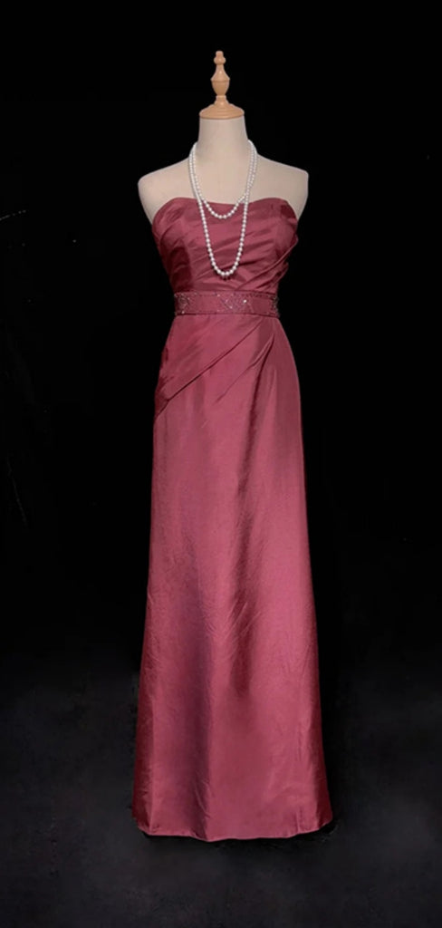 Simple Sweetheart Sleeveless Mermaid Satin Long Prom Dresses For Party Online, OL425