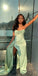 Unique Sweetheart Sleeveless Mermaid Satin Long Evening Prom Dresses Online, OLP649