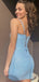 Shiny Spaghetti Strap V-neck Sleeveless Short Sequin Mermaid Homecoming Dresses For Party Online, HD0805