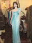Soft One-shoulder Sleeveless Mermaid Satin Evening Prom Dresses Online, OLP1129