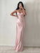 Soft Spaghetti Strap Sleeveless Mermaid Satin Long Prom Dresses Online, OL505