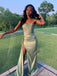Unique Sweetheart Sleeveless Mermaid Satin Long Evening Prom Dresses Online, OLP649