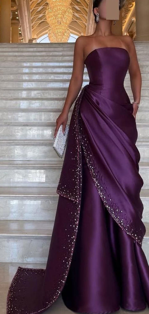 Gorgeous Purple Sweetheart A-Line Long Prom Dress Ideas, Evening Party Dresses , OLP1228