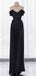 Elegant Black Off-Shoulder Mermaid Long Prom Dress Ideas, Evening Party Dresses, OLP1373