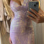 Charming Purple Spaghetti Strap Mermaid  Long Prom Dress Ideas, Evening Party Dresses, OLP1360
