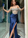 Sexy Off-Shoulder Mermaid Side Slit Long Prom Dress Ideas, Evening Party Dresses, OLP1258