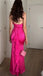 Soft Spaghetti Strap Sleeveless Mermaid Satin Evening Prom Dresses Online, OLP820