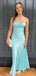 Sexy Spaghetti Strap Mermaid Satin Long Prom Dress Online, OL278