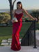 Sexy Spaghetti Strap Sleeveless Mermaid Satin Evening Prom Dresses Online, OLP1081