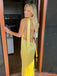 Sexy V-neck Sleeveless Mermaid Satin Evening Prom Dresses Online, OLP1138