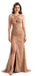 Unique Gold V-Neck Mermaid Side Slit Long Prom Dress Ideas, Evening Party Dresses, OLP1348