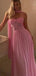 Sexy Pink Sweetheart A-Line Long Prom Dress Ideas, Evening Party Dresses, OLP1259