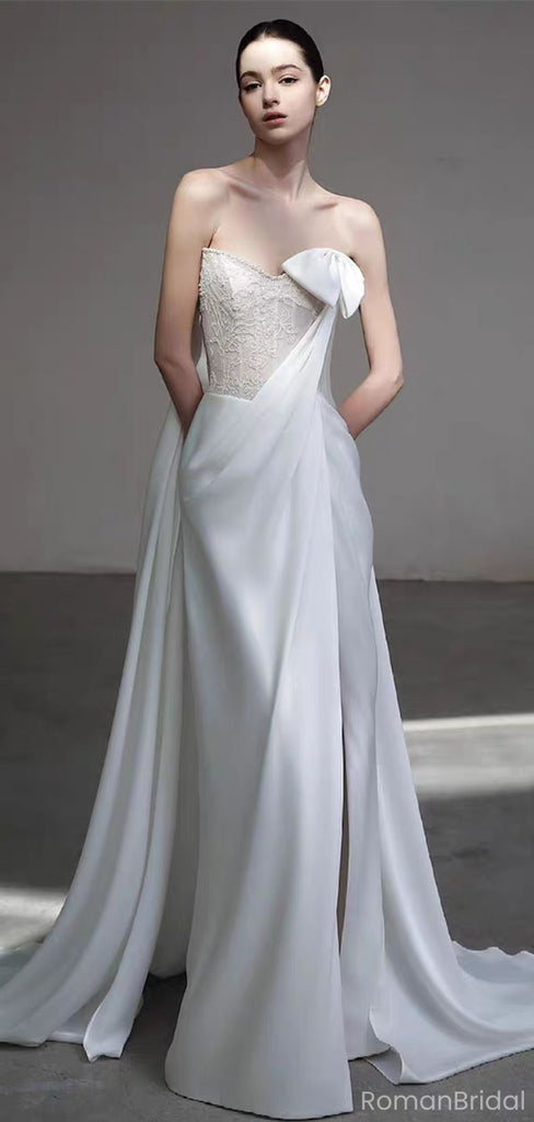 Elegant White Sweetheart Mermaid Long Prom Dress Ideas, Evening Party Dresses, OLP1374