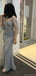 Shiny Blue V-Neck Mermaid Long Prom Dress Ideas, Evening Party Dresses, OLP1349