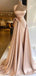 Elegant Pink One-Shoulder A-Line Long Prom Dress Ideas, Evening Party Dresses, OLP1251
