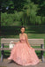 Elegant Pink Spaghetti-Strap A-Line Long Prom Dress Ideas, Evening Party Dresses, OLP1269